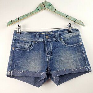 Vigold Women's Cuffed Embellished Denim Jean Shorts Waist 28” Stretch Size 5/6